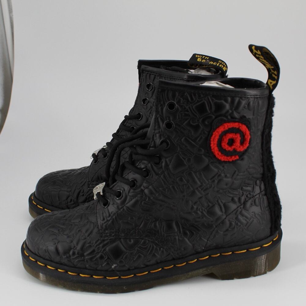 DOC DR. MARTENS X BEARBRICK MEDICOM TOY 1460 BOOTS SIZE 7UK PREOWED WITH BOX - Picture 5 of 11